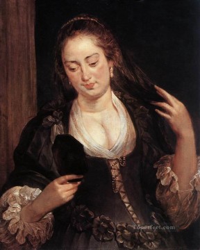 鏡を持つ女 バロック ピーター・パウル・ルーベンス Oil Paintings